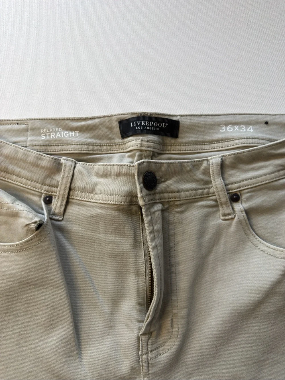 EUC Men's Liverpool Los Angeles Relaxed Straight Fit Size 36x34 Tan (KB8) - Picture 5 of 11